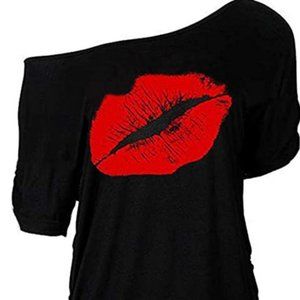 Womens Shoulder T-Shirt Tops